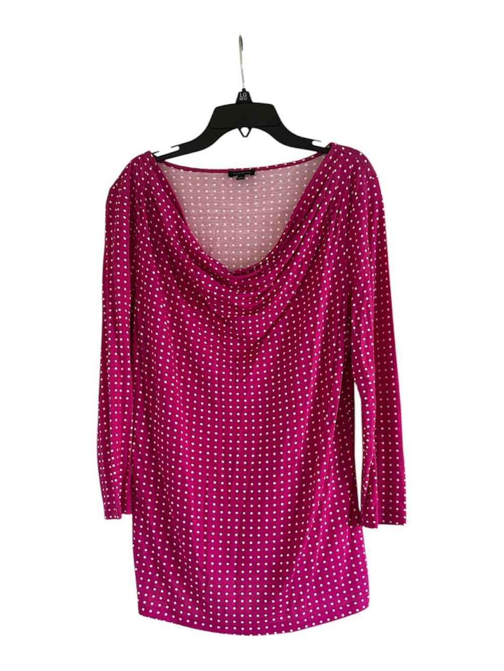 Talbots Polka Dot Cowl Neck Pink and White Size Small Short Sleeve Blouse